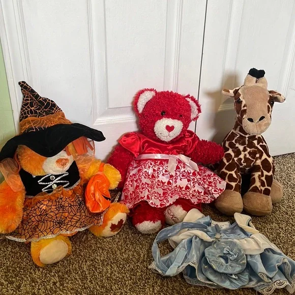 Set of three build-a-bears with outfits. - Picture 1 of 5